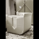 Trueliving Royal White Side Console Table Double Drawer H 24" x W 36" x D 12"